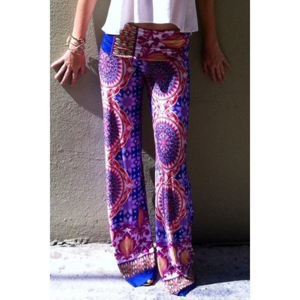 Multi Color Wide Leg Pants